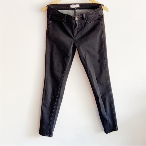 $5 $5 $5 Free People Black Wash High Waist Skinny Zip Fly Denim Jeans Sz 28 - Picture 3 of 5